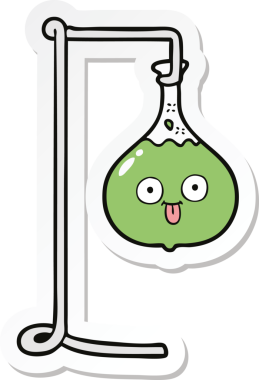 Bir insan tarafından çizilmiş bir karikatür bilim deneyinin çıkartması.