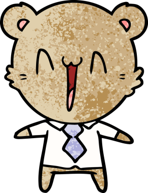 Bir insan tarafından çizilmiş mutlu ayı karikatürü