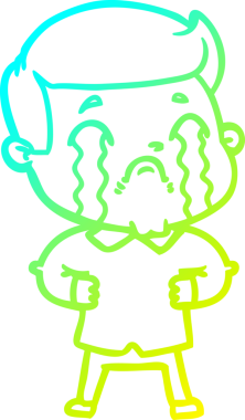 Bir insan tarafından çizilmiş ağlayan bir çizgi film karakteri çizimi.