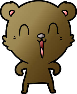 Bir insan tarafından çizilmiş mutlu çizgi film ayısı.