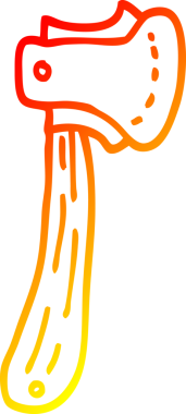 Bir insan tarafından çizilmiş uzun bir baltanın sıcak çizgi çizimi