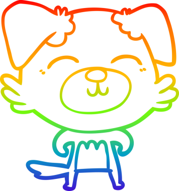 gökkuşağı gradyan çizimi bir insan tarafından çizilmiş bir çizgi köpek