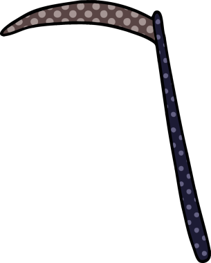 bir insan tarafından çizilmiş karikatür tırpanı