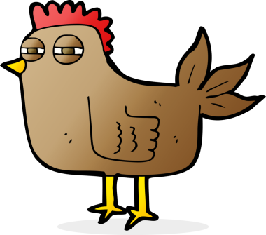 Bir insan tarafından çizilmiş sinsi tavuk.