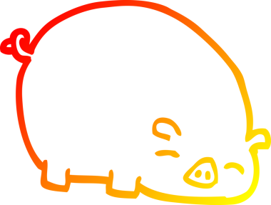 Bir insan tarafından çizilmiş çizgi film domuzu çizimi.