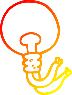 Bir insan tarafından çizilen çizgi filmin sıcak gradyan çizimi