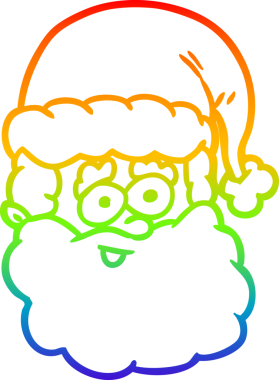 Noel Baba 'nın çizdiği gökkuşağı gradyanı bir insan tarafından çizilmiş.