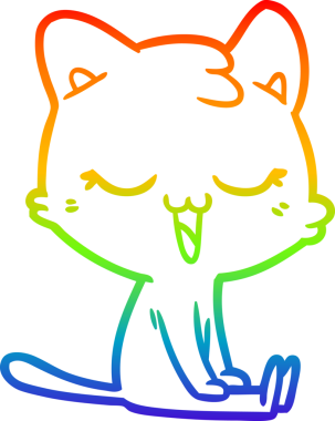 gökkuşağı gradyanı çizimi bir insan tarafından çizilmiş çizgi film kedisi