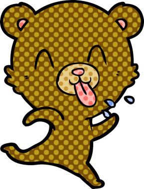 Bir insan tarafından çizilmiş bir çizgi film karakteri.