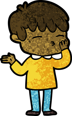 Bir insan tarafından çizilmiş meraklı bir çocuk.