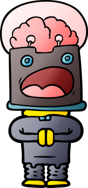 Bir insan tarafından çizilmiş çizgi film robotu