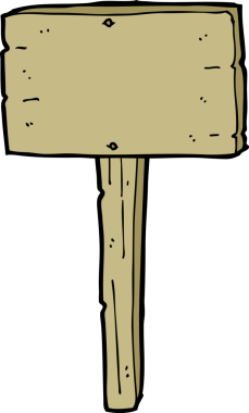 Bir insan tarafından çizilmiş çizgi tabela.