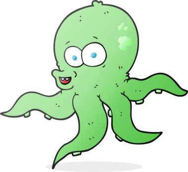 Bir insan tarafından çizilmiş serbest çizim ahtapot.