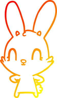 Bir insan tarafından çizilmiş sevimli bir tavşan çizimi.