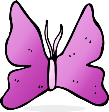 bir insan tarafından çizilmiş kelebek sembolü.