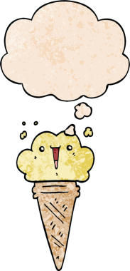 bir insan tarafından çizilmiş grunge desenli yüzlü çizgi film dondurması.