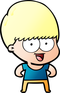 Bir insan tarafından çizilmiş mutlu çizgi film çocuğu.