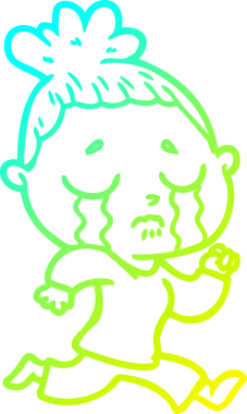 Bir insan tarafından çizilmiş ağlayan bir karikatür çizimi.