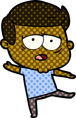 Bir insan tarafından çizilmiş yorgun bir adam.