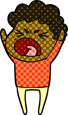 Bir insan tarafından çizilmiş öfkeli bir adam.