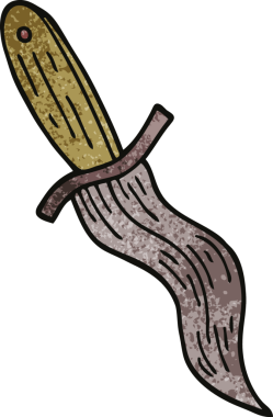 Bir insan tarafından çizilmiş karalama dövme hançeri sembolü.