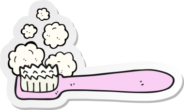 Bir insan tarafından çizilmiş diş fırçasının çıkartması.