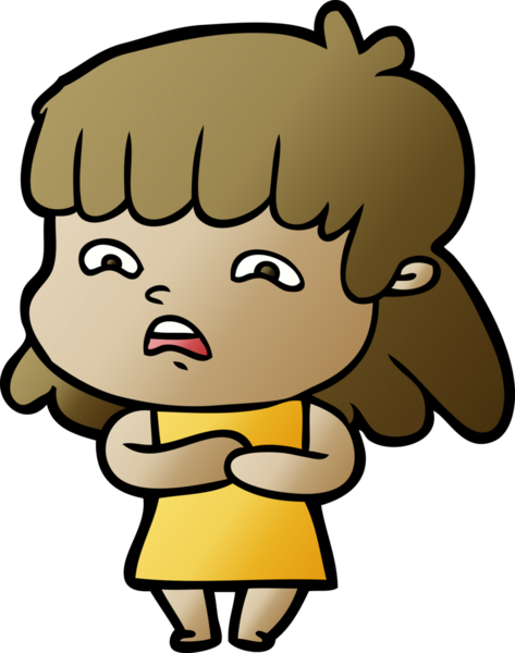 Bir insan tarafından çizilmiş endişeli bir karikatür.