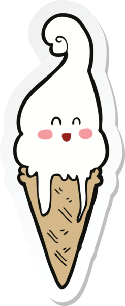 Bir insan tarafından çizilmiş karikatür dondurma etiketi.