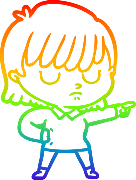 gökkuşağı gradyan çizimi bir insan tarafından çizilmiş bir karikatür kadın