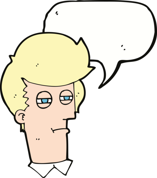 Bir insan tarafından çizilmiş konuşma baloncuğu olan şaşı gözlü çizgi film adamı.