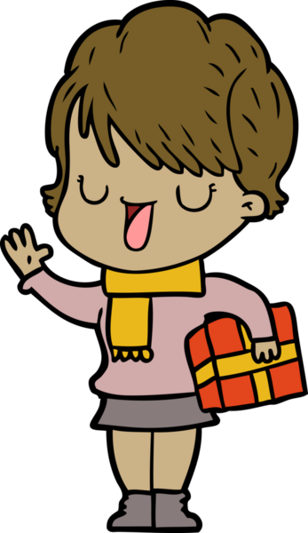 Bir insan tarafından çizilmiş bir karikatür kadın konuşuyor.