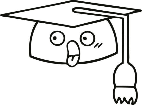 Mezuniyet şapkası çizimi bir insan tarafından çizilmiş.