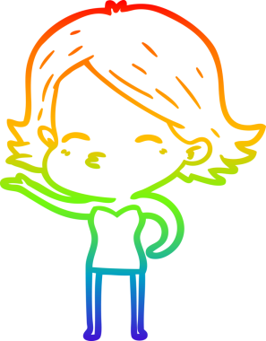 gökkuşağı gradyan çizimi bir insan tarafından çizilmiş bir karikatür kadın