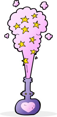 bir insan tarafından çizilmiş sihirli iksir.