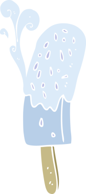 Bir insan tarafından çizilmiş buz lolipopunun düz renk çizimi