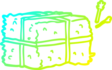 Bir insan tarafından çizilmiş saman balyasının soğuk gradyan çizgisi.