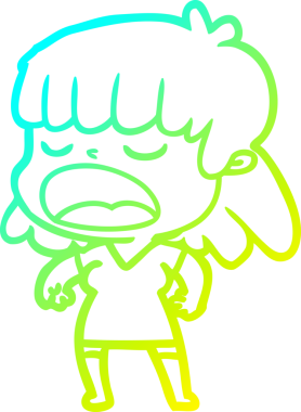 Bir insan tarafından yüksek sesle çizilmiş bir karikatür kadın çizimi.