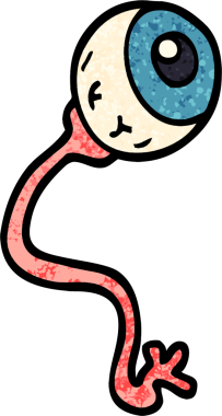 Bir insan tarafından çizilmiş iğrenç grunge desenli resimli çizgi film göz.