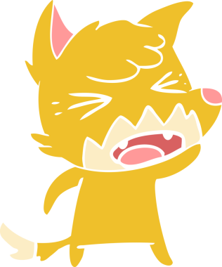 bir insan tarafından çizilmiş kızgın düz renkli tilki çizimi