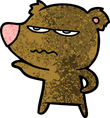 Bir insan tarafından çizilmiş kızgın ayı çizgi filmi.