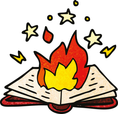 Bir insan tarafından çizilmiş karalama büyü kitabı.