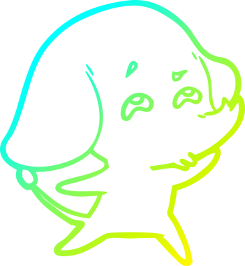 Bir insanın çizdiği karikatür fili çizimi.