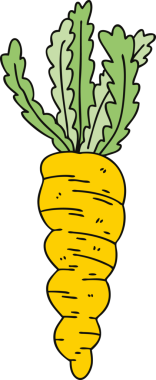 Bir insan tarafından çizilmiş tuhaf bir havuç.