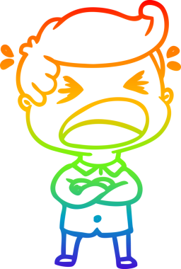 Bir insan tarafından çizilmiş bağıran bir karikatür çizimi.