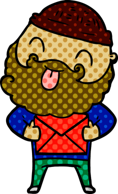 Bir insan tarafından çizilmiş sakallı bir adam.