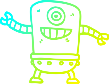 Bir insan tarafından çizilmiş soğuk gradyan robot çizimi