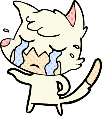 Bir insan tarafından çizilmiş ağlayan tilki çizgi filmi.