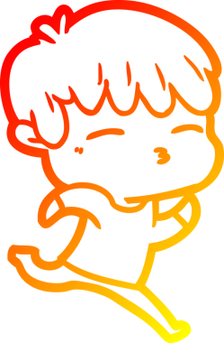 Bir insan tarafından çizilmiş, çizgi film karakteri meraklı bir çocuk çizimi.