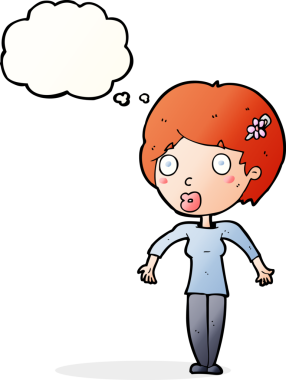 Bir insan tarafından çizilmiş düşünce balonlu bir karikatür.