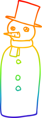 gökkuşağı gradyan çizgi çizimi bir insan tarafından çizilmiş bir kardan adam